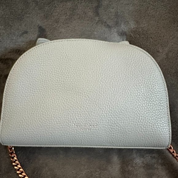 Ted Baker Kirstie Cat Leather Crossbody Bag / Clutch - Gray/Rose Gold - Picture 6 of 7